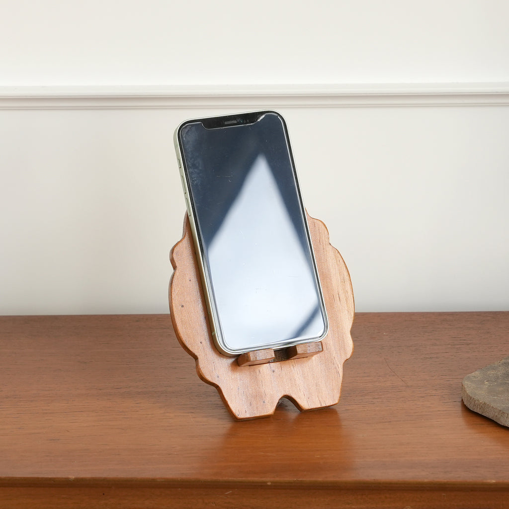 Pine wood smart phone stand